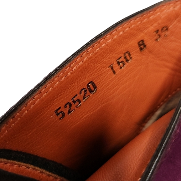 Santoni Rose Collection Lace Up Platform Ankle Boots Purple & Brown Suede SZ 39 - Picture 5 of 11